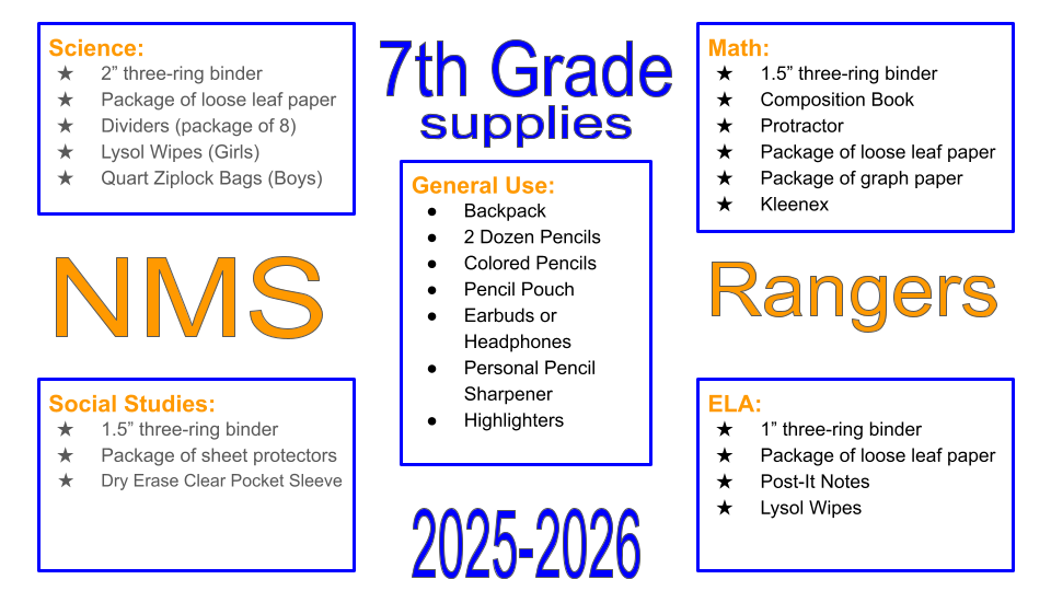  7th Grade Supply